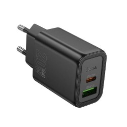 TRAVEL CHARGER HOCO USB USB-C N61 20W PD BLACK TRAVEL CHARGER HOCO USB USB-C N61 20W PD BLACK
