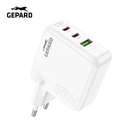 TRAVEL CHARGER USB 2XUSB-C GEPARD 65W WHITE TRAVEL CHARGER USB 2XUSB-C GEPARD 65W WHITE