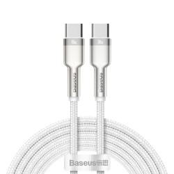 CABLE USB-C TO USB-C 100W 2M BASEUS CAFULE METAL CATJK-D02 WHITE CABLE USB-C TO USB-C 100W 2M BASEUS CAFULE METAL CATJK-D02 WHITE