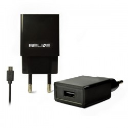 TRAVEL CHARGER BELINE 1A USB + CABLE MICRO USB U03 BLACK TRAVEL CHARGER BELINE 1A USB + CABLE MICRO USB U03 BLACK