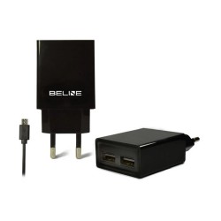 TRAVEL CHARGER BELINE 2XUSB + CABLE MICRO USB 2A BLACK TRAVEL CHARGER BELINE 2XUSB + CABLE MICRO USB 2A BLACK